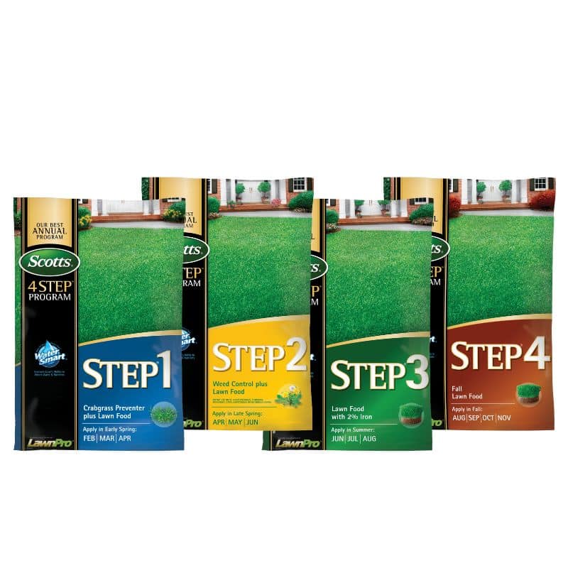 Scotts Best 4-Step Annual Lawn Care Program covers 15,000 square feet.